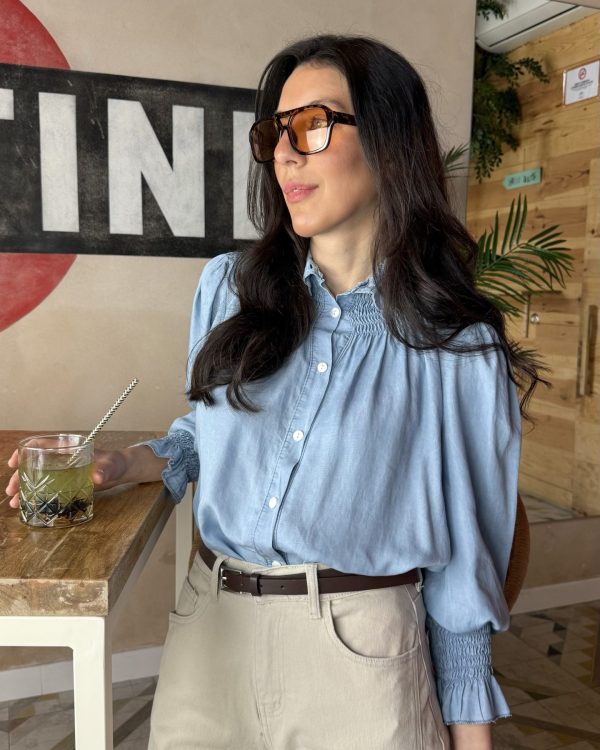 Blusa vaquera Cerdeña azul claro