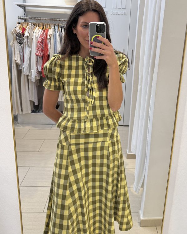 Falda cuadros flúor