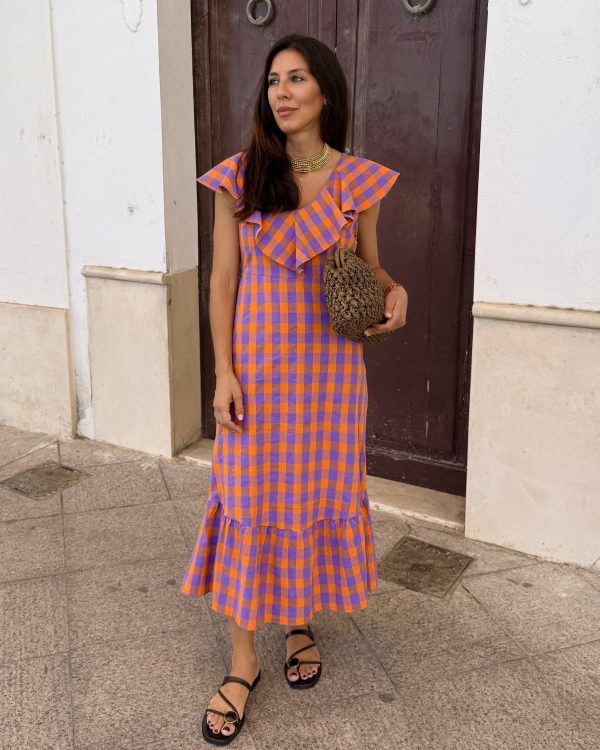 Vestido Barbault Lila y Naranja